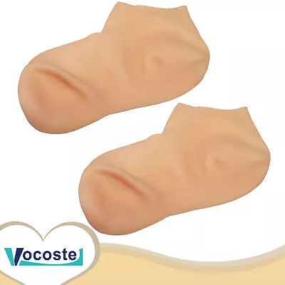 Pieces Of 2 Moisturizing Gel Socks Cracked Ankle Silicone Socks S Size Beige • $13.49