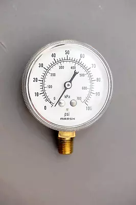 MARSH 1/4 NPT 100 PSI  Pressure Gauge 2.5  • $7.95