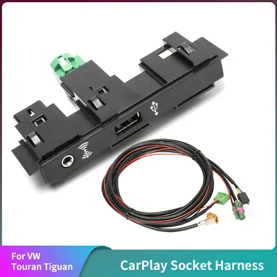 CarPlay USB AUX Socket Port Adapter Charging Harness Set  For VW Touran Tiguan • $58.99