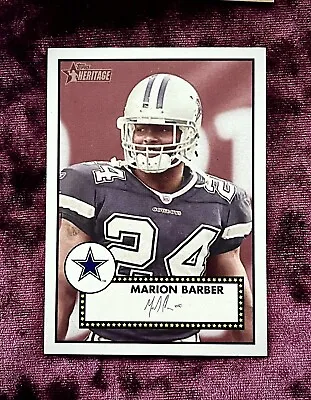 Marion Barber 1952 Topps Heritage Black RC #7 MINT Facsimile Auto Cowboys Jersey • $1.95