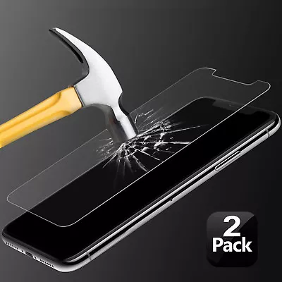 $16.14 • Buy 2PCS High Definition 9H Tempered Glass Screen Protector Shield IPhone X 8 7 Plus