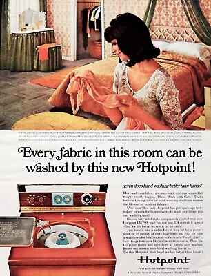 Hotpoint Washing Machine Ad Vintage 1966 Original Print Advertisement   • $13.45