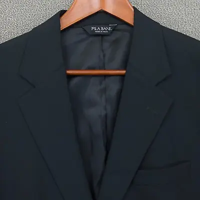 $31.99 • Buy Jos A Bank Wool Sport Coat Jacket Mens 42 Long Black Solid