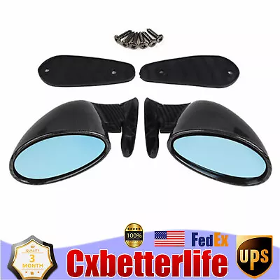 Car Racing Rearview Side Wing Mirrors Pair Universal F1 Style Carbon Fiber Look • $34.20