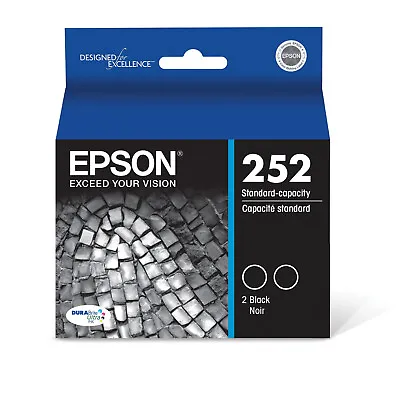 Epson 252 Black Ink Cartridge (T252120-D2) 2/Pack • $17.95