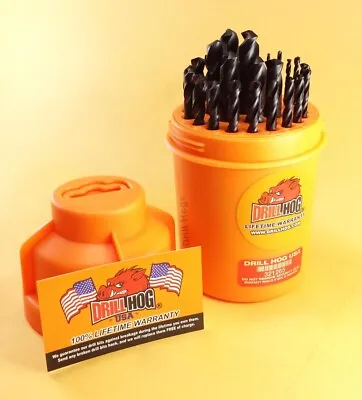 Drill Hog® 29 Pc Drill Bit Set 1/16  To 1/2  Super Pig Steel+ Lifetime Warranty  • $92.15