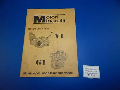 1983 Minarelli Motor V1 G1 Use And Maintenance Book Manual Italian Engine • $29