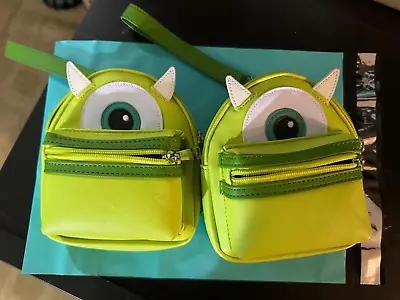 Loungefly Disney Parks Monsters INC University Mike Wazowski Backpack Wristlet • $79.99