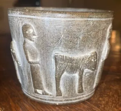 Ancient Bronze Age JIROFT Middle Eastern Civilization Carved Stone JAR Cup • $4999.99