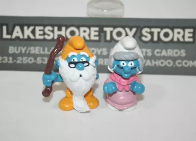 Smurfs Vintage Lot GRANDPA (20226) AND NANNY (20408) Grandma Peyo Schleich NICE • $29.99