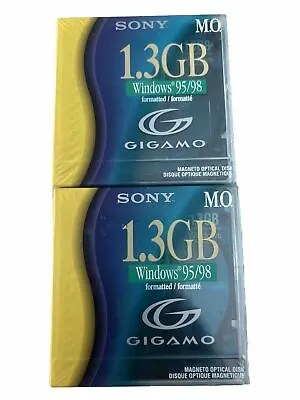 SONY GIGAMO MO 1.3GB Magneto Optical Disk Lot Of 2 BRAND NEW SEALED • $29.95