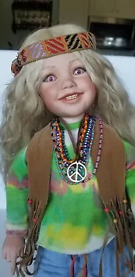 Danbury Mint Porcelain Collector Doll (Hippie) Flower Child  By Nancy Leslie  • $75