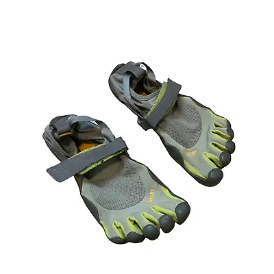 Vibram FiveFingers Footie Shoes Size 40 Mens Green Gray Casual Hook And Loop • $55