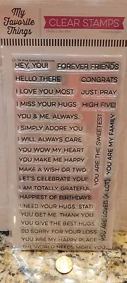 My Favorite Things Stamps “More Essential Sentiments” Clear Stamps Greetings MFT • $12.99