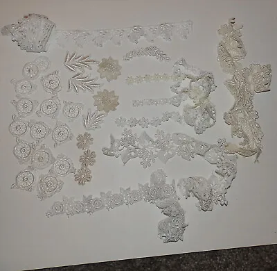 Large Lot Of Venise Lace Trims And Appliques - Read Description And See Photo • $20