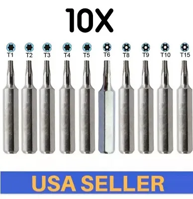 CR-V Bit Set T1 T2 T3 T4 T5 T6 T8 TR9 T10 T15H Torx Screwdriver Hex 4mm 10PCS • $9.95