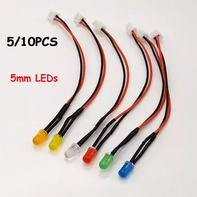 5mm LEDs Bulb Light Emitting Diode Pre Wired 20cm With XH2.54 Connector 3V-220V • $3.76