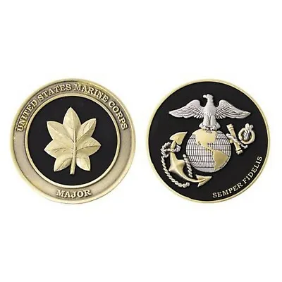 Usmc Marine Corps Major Black Gold Silver Ega 1.75   Challenge Coin • $36.99