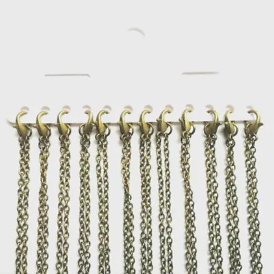 Antique Bronze Plain Necklace Lobster Clasp Chains Multi Length Bulk Quantity UK • £7.39