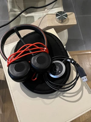 £30 • Buy Jabra Evolve 40 Black/Red Stereo Dual Headset For Microsoft Skype For Bus/Teams