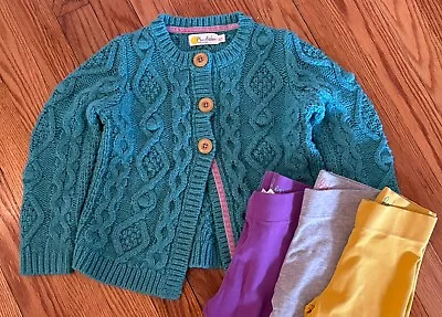 Girls Mini BODEN Lot - Cable Cardigan Sweater & 3 Pairs Leggings - Size 4-5 • $10.50