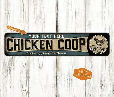 Custom Chicken Coop Decor Sign Garden Eggs Personalized Gift 4x18 104182002045 • $19.95