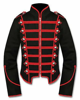  Men’s Jacket Military Marching Band Drummer Jacket 100% Cotton Black New • $41.99