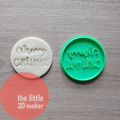 $8.95 • Buy Merry Christmas Cookie Cutter Stamp Fondant Embosser