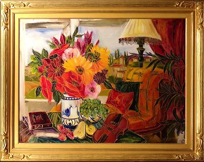 Maya Eventov  Floral With Watermelon Original Acrylic Hand Signed Art Make Offer • $5200