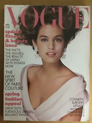 Vogue - April 1987 - Paris Couture - Cosmetic Surgery - Flirtatious Dresses • £9.75