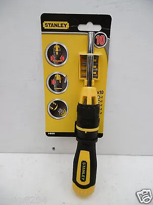 Stanley 10pce Multi Bit Ratchet Screwdriver 0 68 010 • £19.89