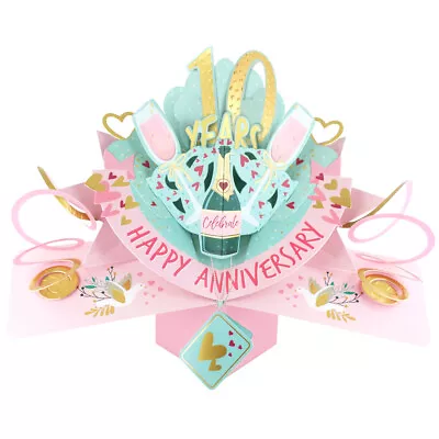 £5.99 • Buy 10 Years Happy 10th Anniversary Pop-Up Greeting Card Love Kate's 3D Pop Up Cards