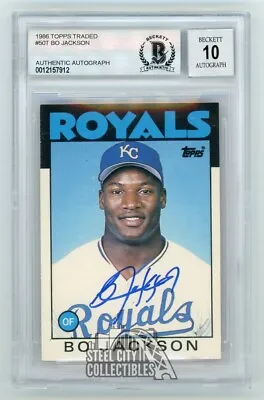 Bo Jackson 1986 Topps Traded Autographed Card #50T - BAS 10 • $179.95