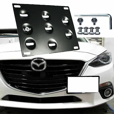 License Plate Tow Hook Bumper Mount Bracket For Mazda 3 6 CX5 MX5 Miata - BLACK • $24.89