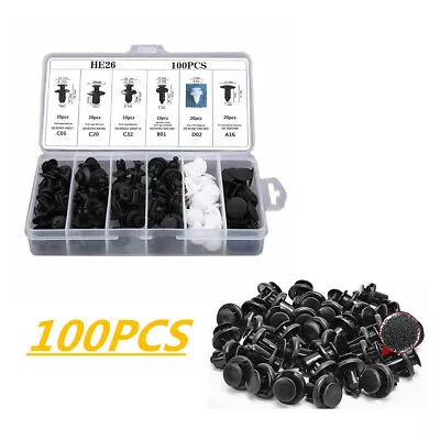 100 Pcs Bumper Trim Panel Fender Engine Push Pin Rivet Clips Parts Accessories • $13.99