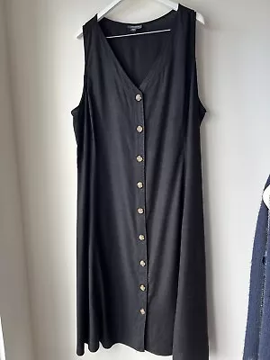 AUTOGRAPH Women’s Black Linen Blend Maxi DRESS Plus Size 24 Excellent • $35