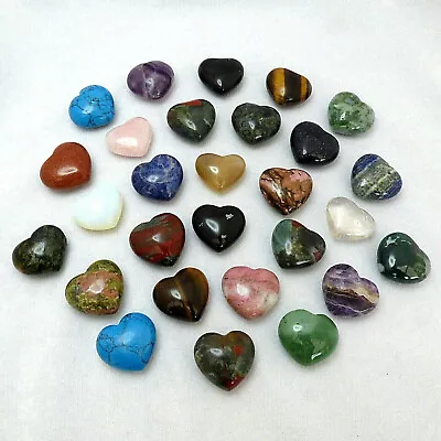 Gemstone Heart 3cm Choice Of A Selection Of Carved Puff Hearts Valentine Gift • £6.07