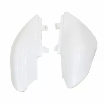 White Plastics Twin Exhaust Muffler Guard Fender CRF50 Style PIT PRO Dirt Bike • $22.49