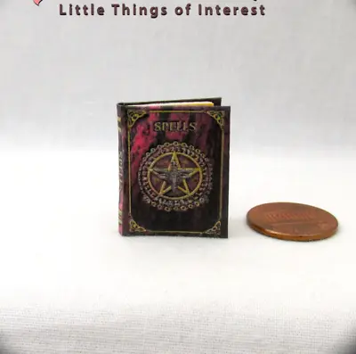 BOOK OF SHADOWS MAGIC SPELL BOOK 1:12 Scale Miniature Readable Illustrated Book • $8.50