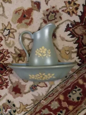  Vintage Homco 6095 Wall Pocket  Pitcher & Bowl Planter Farmhouse Decor Wall Art • $22.99