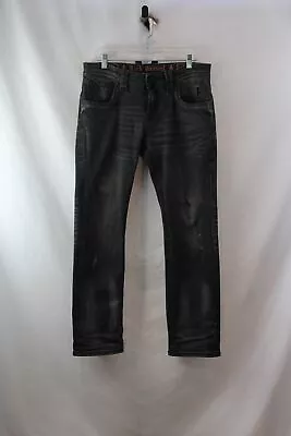 Rock Revival Men's Black Ripped Slim Straight Jeans Sz 38 • $12.50