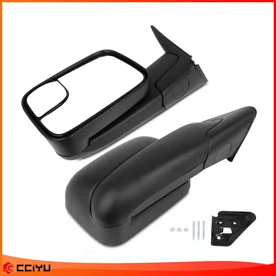 Side View Manual Towing Extend Mirrors For 1994-02 Dodge Ram 1500 2500 3500 Pair • $60.79