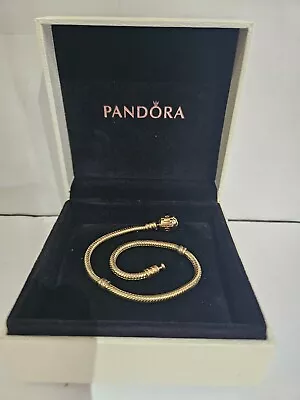 Pandora Moments 14ct Gold Barrel Clasp Bracelet 550702 G585 ALE 21 Cm With Box • £975