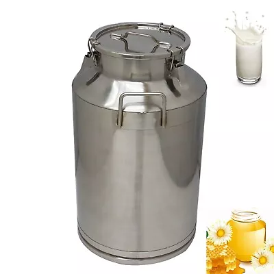 15.8 Gal Stainless Steel Milk Bucket Farm Water Syrup Wine W/Sealed Lid Storage • $215.26