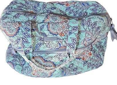 Vera Bradley Travel Weekender Glenna Fan Flowers Carry-On  Aqua Green Trend READ • $39.90