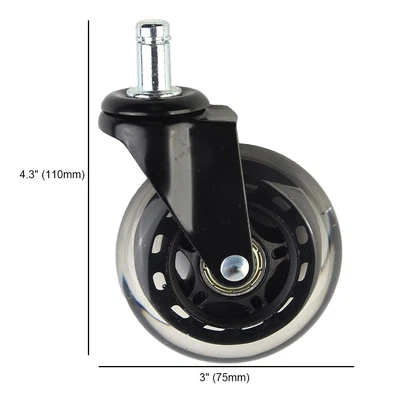 $21.61 • Buy Chair Casters Office Polyurethane Layer + Nylon 3  Wheel Diameter Brand New