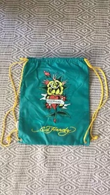 NWT Ed Hardy Drawstring Bag Lightweight Backpack Tattoo Graphic • $10