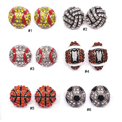 Pave Crystal Baseball Softball Team Sports Stud Earrings Football Studs Jewelry • $1.99