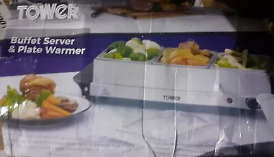 £25.99 • Buy Tower 3 Tray Buffet Food Warmer / Server - Stainless Steel