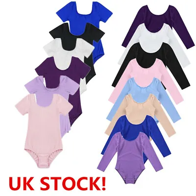 UK Girls Ballet Dance Leotard Dress Bodysuit Kids Gym Yoga Dancewear Costumes • £7.49